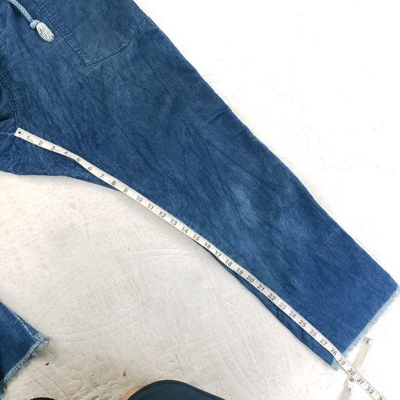 Dr. Collectors Teddy Forever Corduroy Raw Hem Pants Baggy Womens Size XL Blue - Picture 4 of 12